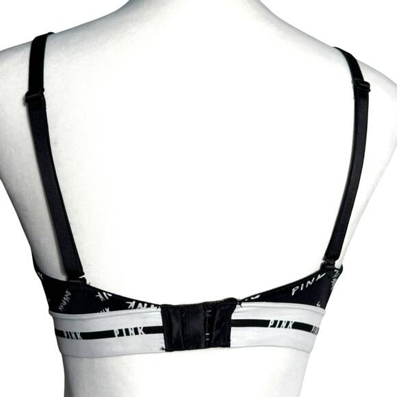 VICTORIA'S SECRET 36D Black Love Pink Wear Everywhere Wireless Lined Push Up Bra - Picture 2 of 9